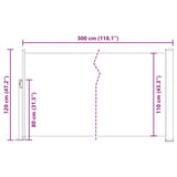 Retractable Side Awning 120 x 300 cm Red 45362