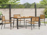 Garden Stacking Chairs 4 pcs Brown and Black 3403058