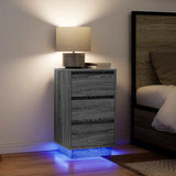 Bedside Cabinet with LED Lights Grey Sonoma 38x34x65 cm 861306