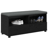 Hall Bench with Cushion with Drawer Black Oak 100 x 38 x 46 cm 891465