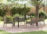 Garden Dining Set with Cushion 5 pcs Grey and Black Rattan 3380822