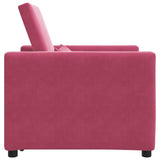 Pull out Sofa Bed Single Wine red 90 x 165 x 87 cm Velvet 42002702