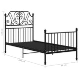 Bed Frame without Mattress Black Metal 90x200 cm 324841