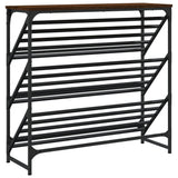 Shoe Rack Brown Oak 90x30x85 cm Engineered Wood 833432
