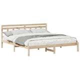 Bed Frame Brown 180 x 200 cm Solid Pine Wood 872362