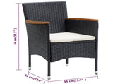 Garden Dining Chair Set of 4 Black 318502