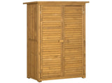 Wooden Garden Storage Shed, Compact Utility Sentry Unit, 3-Tier Shelves Tool Cabinet Organizer with T3398P318685
