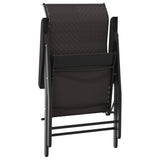 Folding Garden Chairs 8 pcs Black Coffee Poly Rattan 3270612