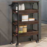 Kitchen Trolley Brown Oak 53x20x76 cm Engineered Wood 842355
