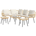 Garden Sofa Set 4 pcs Natural Poly Rattan 3328651