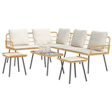 Garden Sofa Set 4 pcs Natural Poly Rattan 3328651