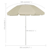 Beach Parasol Sand Yellow 300 cm 314715