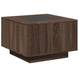 Coffee Table with LED Brown Oak 60x60x40 cm Engineered Wood 847573