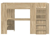 Loft Bed Frame with Desk Sonoma Oak 90 x 190 cm Engineered Wood 3410437