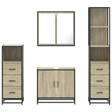 4 Piece Bathroom Furniture Set Sonoma Oak Engineered Wood 3301246
