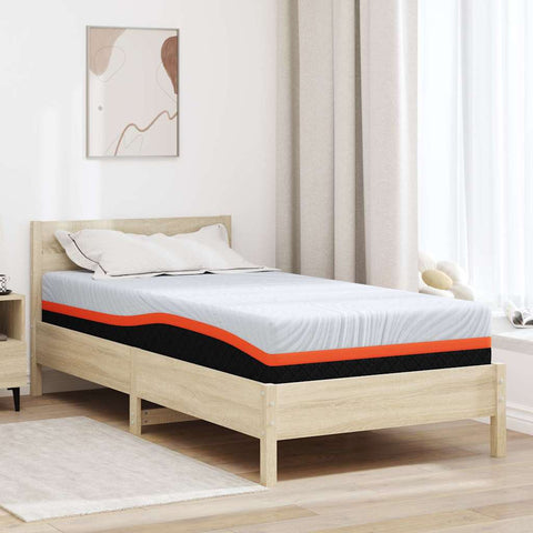 Mattress White and Grey 100 x 200 cm Memory Foam 4106303