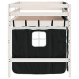 Kids' Loft Bed with Curtains without Mattress White&Black 80x200cm 3206958