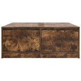 Coffee Table with Drawers Smoked Oak 100x100x40 cm 3328403