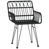 Garden Chairs 2 pcs with Armrest Black 56x64x80 cm PE Rattan 319427