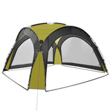 Party Tent with LED and 4 Sidewalls 3.6x3.6x2.3 m Green 92237