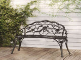 Garden Bench Black Cast Aluminium, Cast Iron Medium 317740