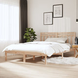 Bed Frame Natural Pine Solid pine wood Double Decorative Inlays 3100564