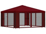 Garden Gazebo with Sidewalls 3 x 3 m Burgundy 900371