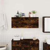 Bathroom Wall Cabinet Smoked Oak 100x25x40 cm Engineered Wood 860107