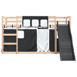 Bunk Bed without Mattress with Slide White and Black 90x200 cm 3284107