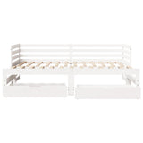 Daybed with Drawers without Mattress White 90x200 cm Solid Wood 3302196