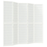 Folding 5-Panel Room Divider Japanese Style 200x170 cm White 352089