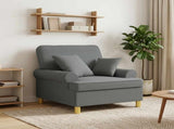 XL Armchair with Cushions Dark Grey Fabric 42043484