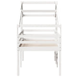 High Sleeper Bed without Mattress White 75x190 cm Small Single Solid Wood Pine 3281984