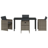 Garden Dining Set 5 pcs Grey Poly Rattan 3380598