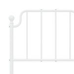 ZNTS Metal Bed Frame with Headboard White 120x190 cm Small Double 373933