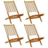 Folding Garden Chairs 4 pcs Beige Solid Wood Acacia 3214634