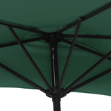 Garden Parasol with Aluminium Pole Green 300x155 cm Half 44592