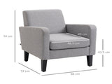 Linen-Look Boxy Armchair - Light Grey T3398P342985