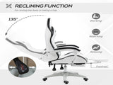 Computer Gaming Chair, PU Leather Desk Chair with Footrest, Swivel Task Chair with 135&deg Reclining T3398P343088