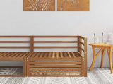 Outdoor Corner sofa Solid Acacia Wood Natural 83 x 83 x 73 cm 900567