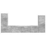 TV Cabinet Set 4 pcs Concrete Grey Engineered Wood 3409117