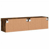 TV Cabinets with LED Lights 2 pcs Smoked Oak 60x30x30 cm 837136