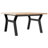 Coffee Table Y-Frame 80x80x45.5 cm Solid Wood Pine and Steel 3282773