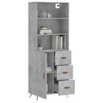 Highboard Concrete Grey 69.5x34x180 cm Engineered Wood 3189417