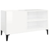 Record Cabinet High Gloss White 84.5x38x48 cm Engineered Wood 831951