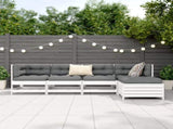 5 Piece Garden Sofa Set White Solid Wood Pine 3250837