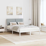 Bed frame White and light grey 140 x 190 cm Solid pine wood 878758