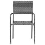 7 Piece Outdoor Dining Set Poly Rattan Grey 3120103