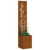 Garden Privacy Screen Rusty 32 x 32 x 150 cm Weathering steel 876384