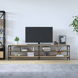 TV Cabinet Sonoma Oak 200x30x50 cm Engineered Wood and Metal 826760